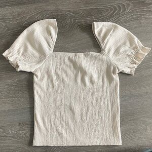 Elegant Cream Puff Sleeve Top